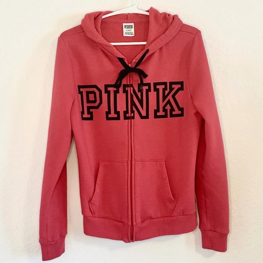 PINK Victoria's Secret Full-Zip Hoodie, Size M - Picture 1 of 9